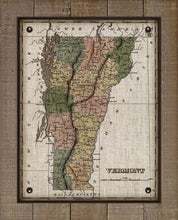 Load image into Gallery viewer, 1800s Vermont Map - On 100% Natural Linen
