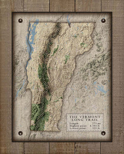 Vermont Long Trail Map Design - On 100% Natural Linen