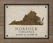 Load image into Gallery viewer, Norfolk Virginia Vintage Design - On 100% Natural Linen
