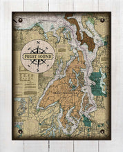 Load image into Gallery viewer, Puget Sound Nautical Chart - On 100% Natural Linen
