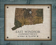 Load image into Gallery viewer, East Windsor Connecticut Vintage Design Board Mounted Canvas Print
