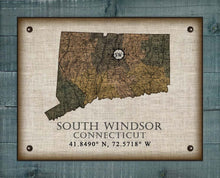 Load image into Gallery viewer, South Windsor Connecticut Vintage Design Board Mounted Canvas Print
