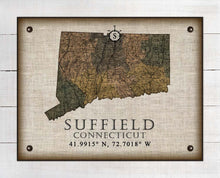 Load image into Gallery viewer, Suffiield Connecticut Vintage Design Board Mounted Canvas Print
