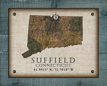 Load image into Gallery viewer, Suffiield Connecticut Vintage Design Board Mounted Canvas Print

