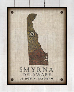 -Any State & Town In The U.S.A. - Board Mounted Canvas Print