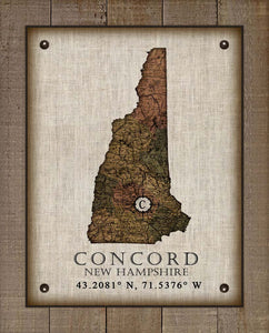 Exeter New Hampshire Vintage Design - Board Mounted Canvas Print