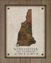 Load image into Gallery viewer, Winchester New Hampshire Vintage Design - Board Mounted Canvas Print
