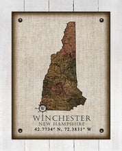 Load image into Gallery viewer, Winchester New Hampshire Vintage Design - Board Mounted Canvas Print
