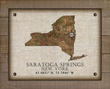 Load image into Gallery viewer, Saratoga Springs New York Vintage Design - Board Mounted Canvas Print
