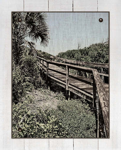 Beach Boardwalk 2  - Board Mounted Canvas Print