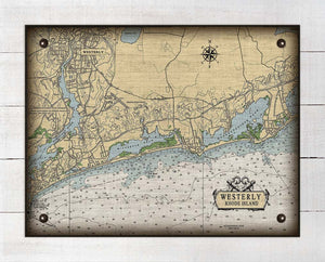 Westerly Rhode Island Nautical Chart - Board Mounted Canvas Print