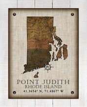 Load image into Gallery viewer, Point Judith Rhode Island Vintage Design - Board Mounted Canvas Print
