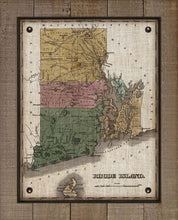 Load image into Gallery viewer, 1800s Rhode Island Map - Board Mounted Canvas Print
