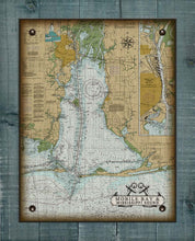Load image into Gallery viewer, Mobile Bay Nautical Chart - Board Mounted Canvas Print

