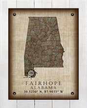 Load image into Gallery viewer, Fairhope Alabama Vintage Design - Board Mounted Canvas Print
