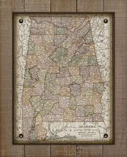 Load image into Gallery viewer, 1800s Vintage Alabama Map - Board Mounted Canvas Print
