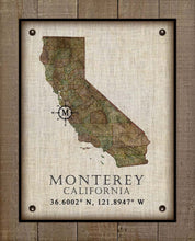 Load image into Gallery viewer, Monterey Vintage Design - Board Mounted Canvas Print
