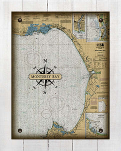 Monterey Bay Nautical Chart - Board Mounted Canvas Print
