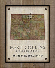 Load image into Gallery viewer, Fort Collins Colorado Vintage Design - Board Mounted Canvas Print
