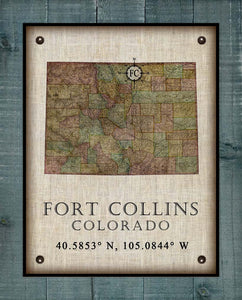 -Any State & Town In The U.S.A. - Board Mounted Canvas Print