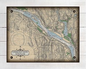 Ct. River (Haddam & Salmon River) Nautical Chart -  Board Mounted Canvas Print
