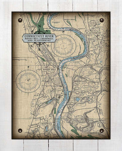 Ct. River (Rocky Hill,  Glastonbury & Cromwell) Nautical Chart -  Board Mounted Canvas Print