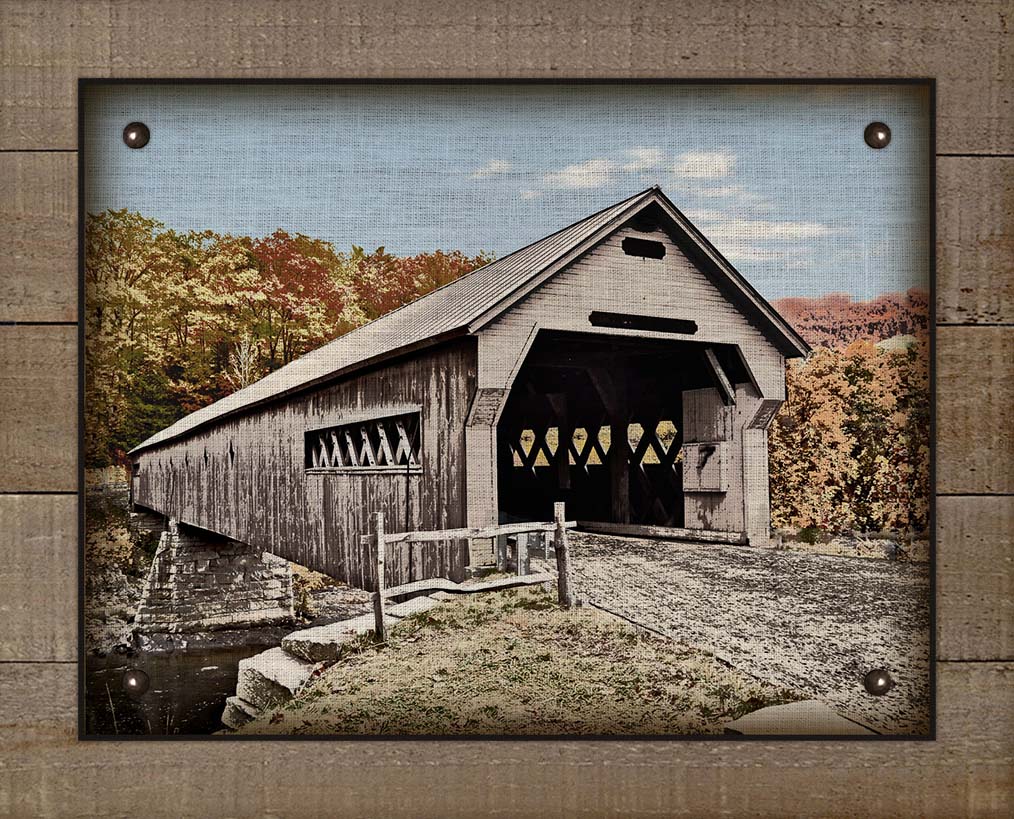 Covered Bridge - Board Mounted Canvas Print
