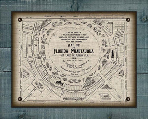 Lake De Funiak Map Board Mounted Canvas Print