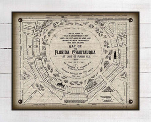 Lake De Funiak Map Board Mounted Canvas Print