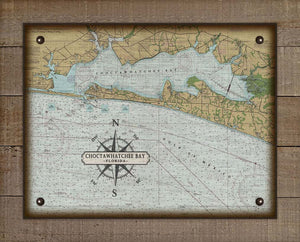 Destin & Choctawhatchee Bay Nautical Chart Board Mounted Canvas Print