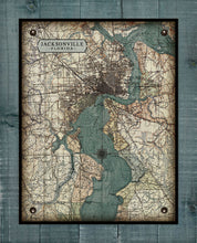 Load image into Gallery viewer, St Johns River - Jacksonville  - Vintage Map Board Mounted Canvas Print
