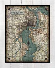 Load image into Gallery viewer, St Johns River - Jacksonville  - Vintage Map Board Mounted Canvas Print
