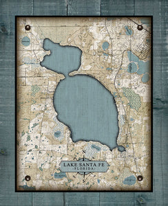 Santa Fe Lake Florida Map Board Mounted Canvas Print
