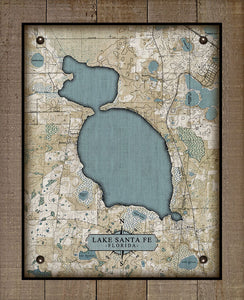 Santa Fe Lake Florida Map Board Mounted Canvas Print