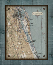 Load image into Gallery viewer, St Augustine And Crescent Beach- First Coast Florida Nautical Chart -  Board Mounted Canvas Print
