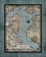 Load image into Gallery viewer, St Johns River &amp; Fleming Island  Map Board Mounted Canvas Print
