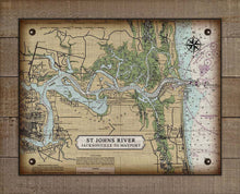 Load image into Gallery viewer, St Johns River - Jacksonville To Mayport - Nautical Chart Board Mounted Canvas Print
