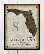 Load image into Gallery viewer, Switzerland - Florida Vintage Design Board Mounted Canvas Print
