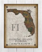 Load image into Gallery viewer, Fleming Island Florida Vintage Design Board Mounted Canvas Print
