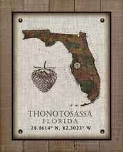 Load image into Gallery viewer, Thonotosassa Florida Vintage Design Board Mounted Canvas Print
