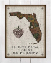 Load image into Gallery viewer, Thonotosassa Florida Vintage Design Board Mounted Canvas Print
