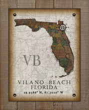 Load image into Gallery viewer, Vilano Beach Florida Vintage Design Board Mounted Canvas Print
