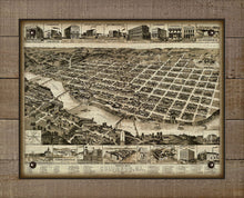 Load image into Gallery viewer, 1888 Columbus Georgia Birds Eye Map - Board Mounted Canvas Print
