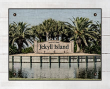 Load image into Gallery viewer, Jekyll Island Welcome Sign - Board Mounted Canvas Print
