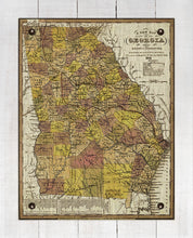 Load image into Gallery viewer, 1864 Georgia Map - Board Mounted Canvas Print
