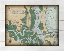 Load image into Gallery viewer, St Marys and Cumberland Sound Nautical Chart - Board Mounted Canvas Print
