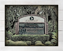 Load image into Gallery viewer, St Simons Welcome Sign - Board Mounted Canvas Print
