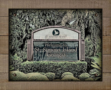 Load image into Gallery viewer, St Simons Welcome Sign - Board Mounted Canvas Print
