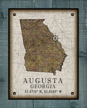 Load image into Gallery viewer, Augusta Georgia Vintage Design Board Mounted Canvas Print
