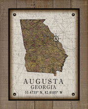 Load image into Gallery viewer, Augusta Georgia Vintage Design Board Mounted Canvas Print
